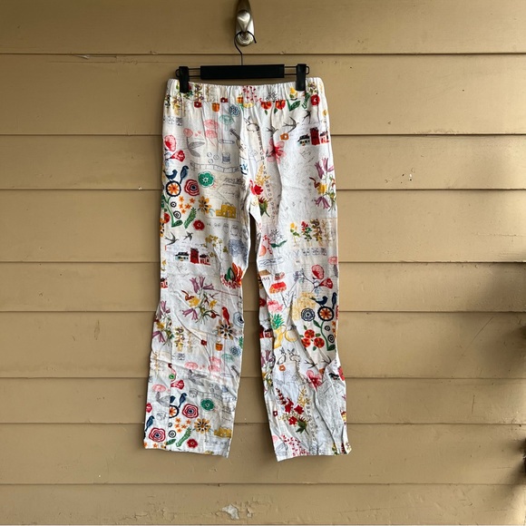 Anthropologie Lilka Vintage Postcard Flannel Sleep Pants Size XS Cozy Comfy - Picture 5 of 6